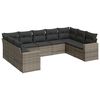 vidaXL 9 r&eacute;szes sz&uuml;rke polyrattan kerti &uuml;lőgarnit&uacute;ra p&aacute;rn&aacute;kkal