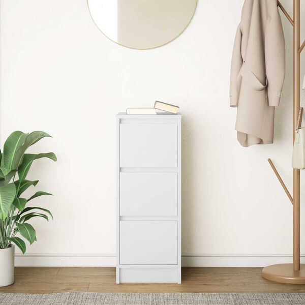 vidaXL feh&eacute;r szerelt fa t&aacute;lal&oacute;szekr&eacute;ny 29,5x34x76 cm