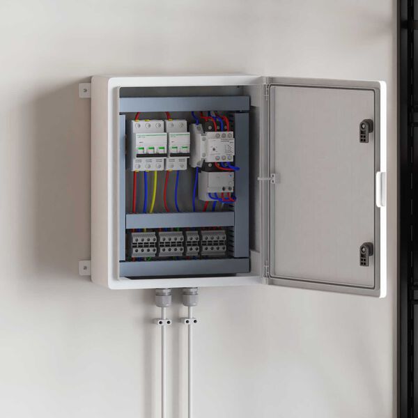 vidaXL Vez&eacute;rlőszekr&eacute;ny Sz&uuml;rke 47 x 20 x 60 cm ABS Műanyag