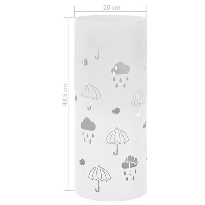 vidaXL fehér acél esernyőtartó esernyőmintával