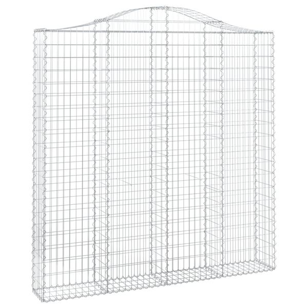 vidaXL 4 db &iacute;ves horganyzott vas gabion kos&aacute;r 200x30x200/220 cm