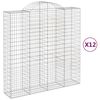 vidaXL 12 db &iacute;ves horganyzott vas gabion kos&aacute;r 200x50x200/220 cm