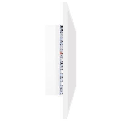 vidaXL magasfényű fehér LED-es mérnöki fa fürdőszobatükör 90x8,5x37 cm