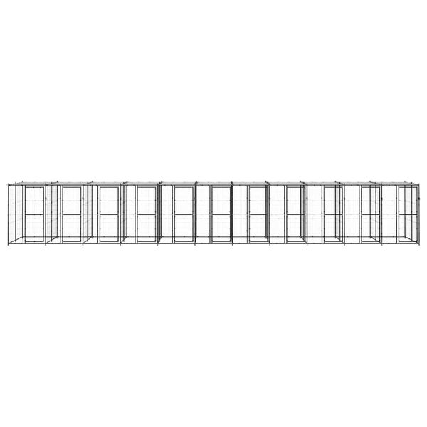 vidaXL k&uuml;lt&eacute;ri ac&eacute;l kutyakennel tetővel 26,62 m&sup2;