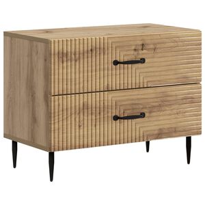 vidaXL &Eacute;jjeliszekr&eacute;ny K&eacute;zműves T&ouml;lgy 62 x 34,5 x 47,5 cm Szerelt Fa