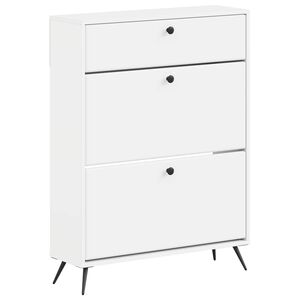 vidaXL Cipőszekr&eacute;ny BREDA 78 x 24 x 103 cm Szerelt Fa Feh&eacute;r