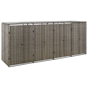 vidaXL sz&uuml;rke polyrattan n&eacute;gyes kerekeskuka t&aacute;rol&oacute;f&eacute;szer 274x80x117 cm