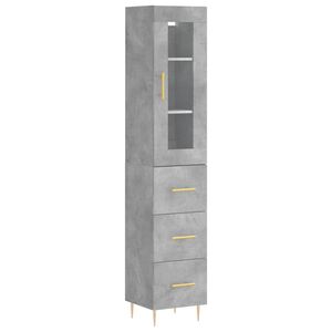 vidaXL betonsz&uuml;rke szerelt fa magasszekr&eacute;ny 34,5x34x180 cm
