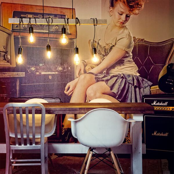 EGLO TOWNSHEND fekete &eacute;s barna f&uuml;ggől&aacute;mpa 6 x 25 W