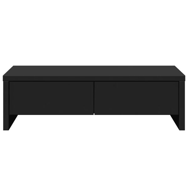 vidaXL fekete szerelt fa monitorállvány fiókokkal 50 x 27 x 15 cm