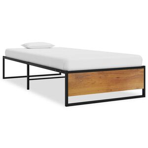 vidaXL fekete f&eacute;m &aacute;gykeret 100 x 200 cm