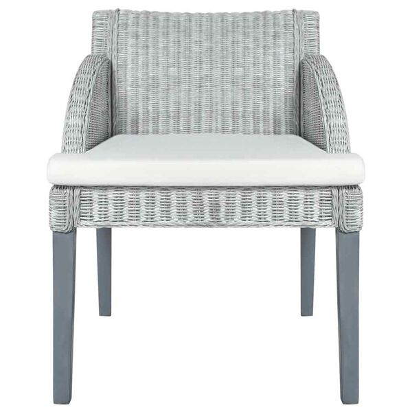 vidaXL 2 db szürke természetes rattan étkezőszék párnával