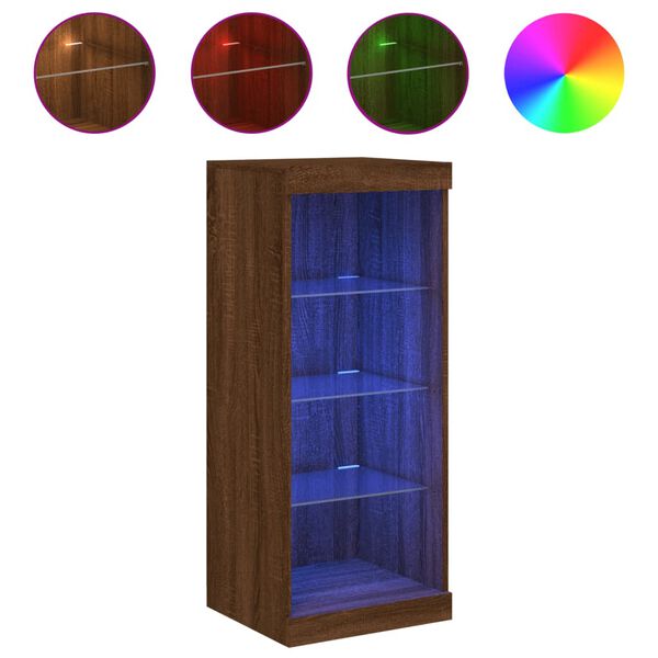 vidaXL barna t&ouml;lgy sz&iacute;nű t&aacute;lal&oacute;szekr&eacute;ny LED-ekkel 41 x 37 x 100 cm