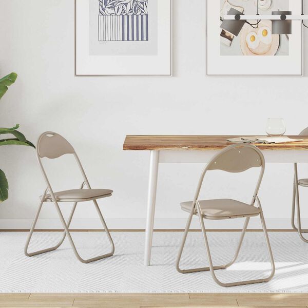 vidaXL &Ouml;sszecsukhat&oacute; sz&eacute;k 2 pcs Homoksz&iacute;n 48 x 43,5 x 81 cm Műbőr