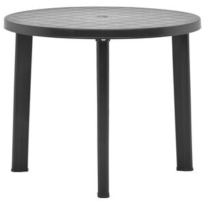 vidaXL antracitsz&uuml;rke műanyag kerti asztal 89 cm