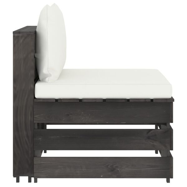 vidaXL szürke impregnált fa elemes középső kanapé párnákkal