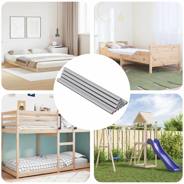 vidaXL Menetes Rudak 12 pcs Ez&uuml;st M6 x 120 mm F&eacute;m