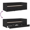 vidaXL fekete kanapéágy fiókkal matrac nélkül 100x200 cm
