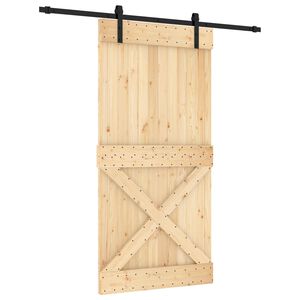 vidaXL Cs&uacute;sz&oacute; ajt&oacute; 100 x 210 cm Szil&aacute;rd Fenyőfa (Nem Kezelt)