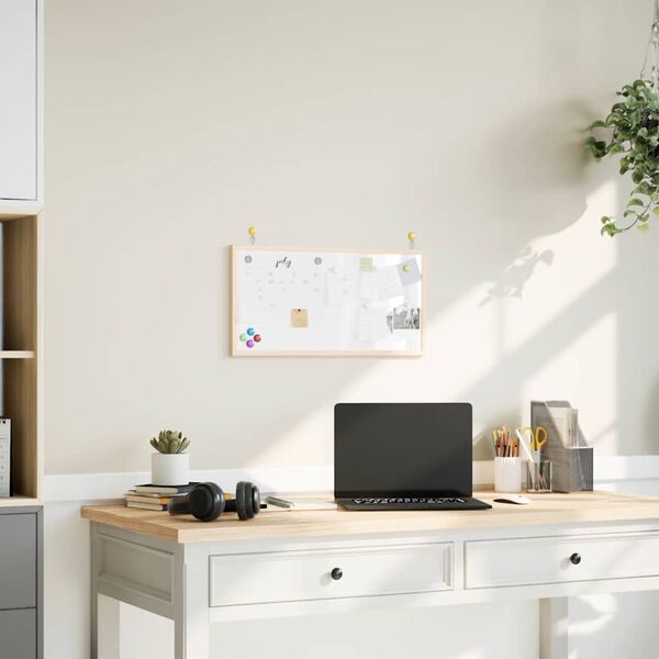 vidaXL m&aacute;gneses feh&eacute;rt&aacute;bla t&ouml;m&ouml;r fenyőfa kerettel 60x30 cm