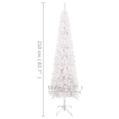 vidaXL fehér megvilágított vékony karácsonyfa 210 cm