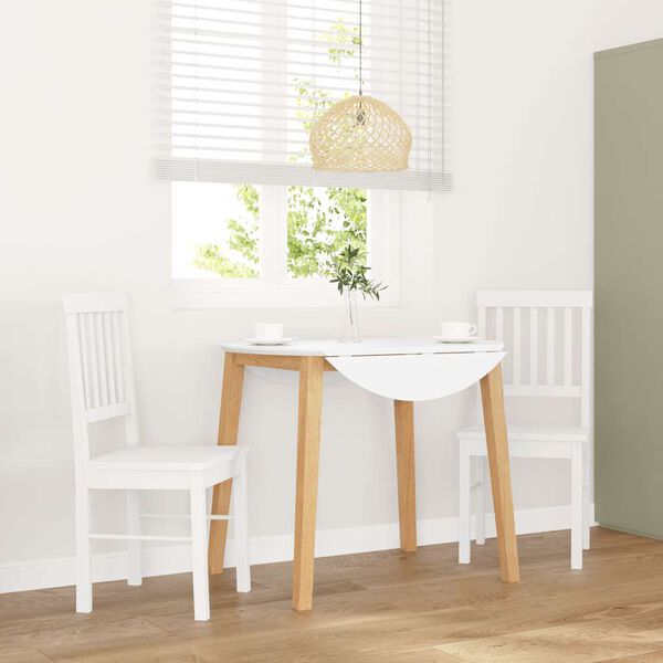vidaXL 2 db fehér tömörfa gumiból készült étkezőszékek