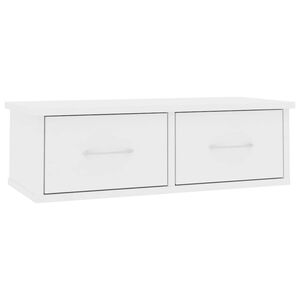 vidaXL feh&eacute;r szerelt fa falra szerelhető fi&oacute;kos polc 60 x 26 x 18,5 cm