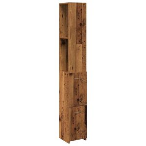 vidaXL antik fa sz&iacute;nű szerelt fa f&uuml;rdőszobaszekr&eacute;ny 25x25x170 cm