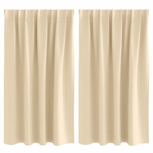 vidaXL Fekete F&uuml;gg&ouml;ny Gyűrűkkel 2 db Kr&eacute;m 140 x 140 cm Poli&eacute;szter