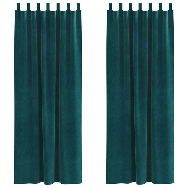 vidaXL S&ouml;t&eacute;t&iacute;tő f&uuml;gg&ouml;ny&ouml;k 2 pcs S&ouml;t&eacute;tz&ouml;ld 140 x 260 cm B&aacute;rsony