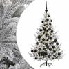 vidaXL Műkar&aacute;csonyfa g&ouml;mbbel 120 cm 150 LED Meleg feh&eacute;r PVC &eacute;s f&eacute;m