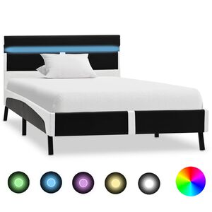 vidaXL fekete LED-es műbőr &aacute;gykeret 90 x 200 cm