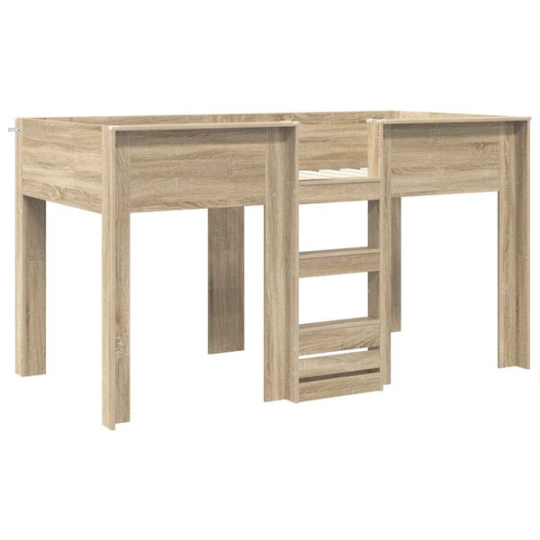 vidaXL Sz&uuml;kidő &aacute;gy matracmal Sonoma t&ouml;lgy 100 x 200 cm Faanyag