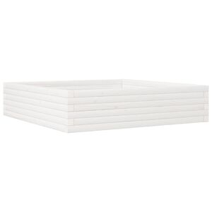 vidaXL feh&eacute;r t&ouml;m&ouml;r fenyő vir&aacute;gl&aacute;da 100 x 100 x 23 cm