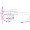vidaXL sonoma tölgy színű fém ágykeret matrac nélkül 140 x 200 cm