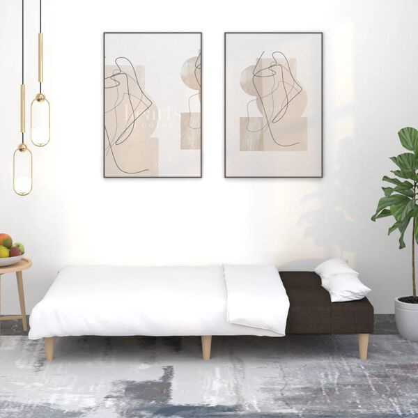 vidaXL k&eacute;tszem&eacute;lyes s&ouml;t&eacute;tbarna sz&ouml;vet kanap&eacute;&aacute;gy