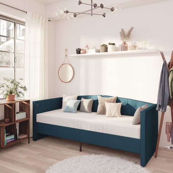 vidaXL k&eacute;k USB-s sz&ouml;vetbor&iacute;t&aacute;s&uacute; d&iacute;v&aacute;ny matraccal 90 x 200 cm