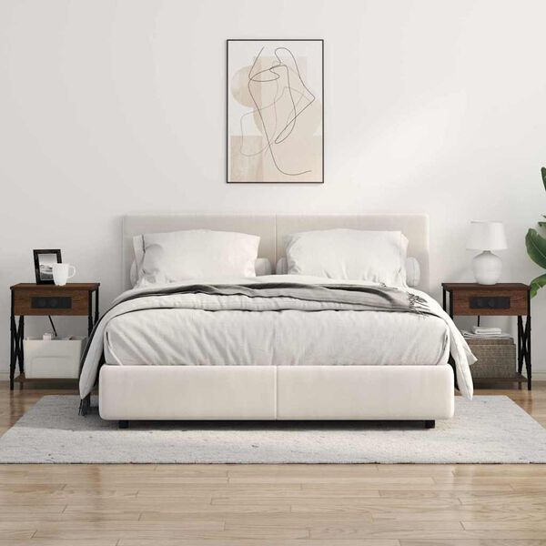 vidaXL &Eacute;jjeliszekr&eacute;ny 2 pcs Barna T&ouml;lgy 41 x 31 x 51 cm Faanyag