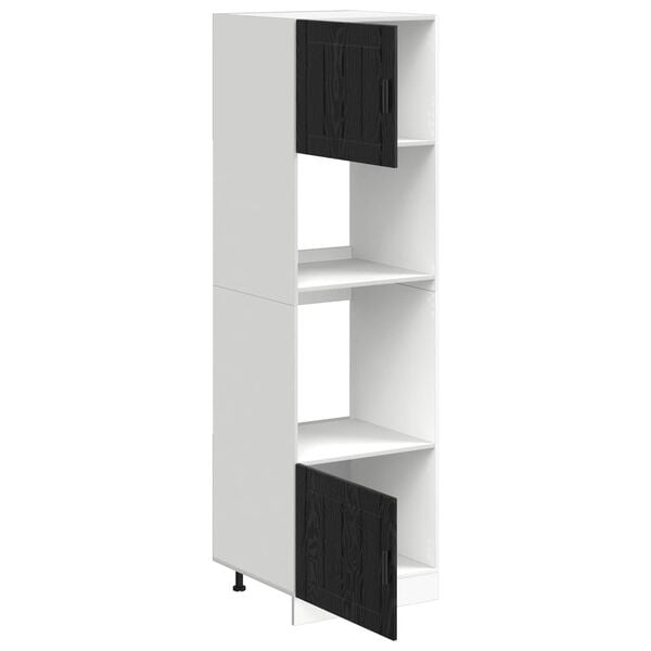 vidaXL Konyhaszekr&eacute;ny Fekete t&ouml;lgy 60 x 57 x 207 cm Faanyag