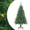 vidaXL Mű kar&aacute;csonyfa 150 LED-del Z&ouml;ld 150 cm PVC &eacute;s Ac&eacute;l &eacute;s Műanyag