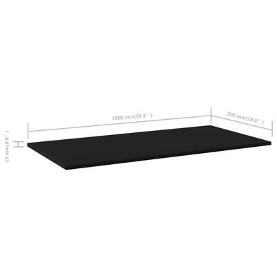 vidaXL 4 db fekete forgácslap könyvespolc 100 x 50 x 1,5 cm