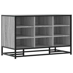 vidaXL cipőpad sz&uuml;rke Sonoma 84x40x53,5 cm G&eacute;pi fa &eacute;s f&eacute;m