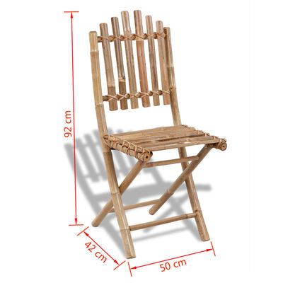 vidaXL 2 db összecsukható bambusz kerti szék