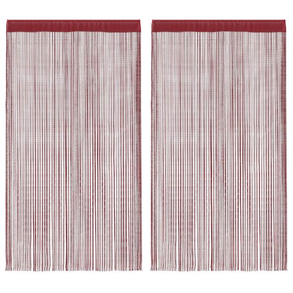 vidaXL 2 db burgundi vörös zsinórfüggöny 140 x 250 cm
