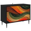 vidaXL TV szekr&eacute;ny BONN 69 x 33 x 50,5 cm Fekete T&ouml;lgy Szerelt Fa
