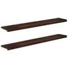 vidaXL Ablakp&aacute;rk&aacute;nyok 2 db S&ouml;t&eacute;t Barna 160 x 25 x 2 cm T&ouml;m&ouml;r b&uuml;kkfa