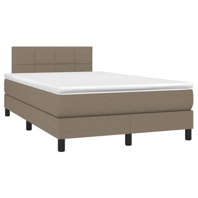 vidaXL tópszínű szövet rugós ágy matraccal 120 x 200 cm