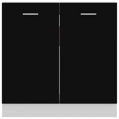 vidaXL fekete forgácslap mosogató alsószekrény 80 x 46 x 81,5 cm