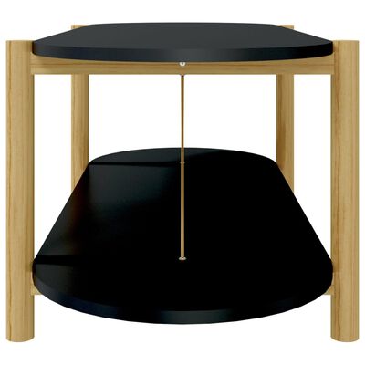 vidaXL fekete szerelt fa dohányzóasztal 110x48x40 cm
