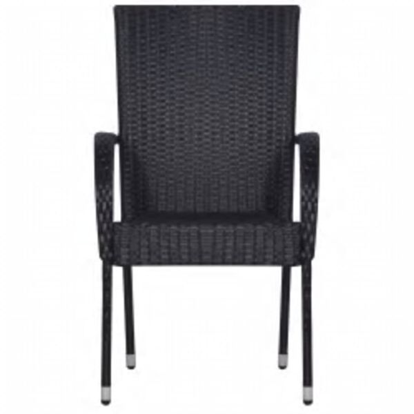 vidaXL 7 részes fekete kerti étkezőgarnitúra